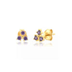 Vistosa Trio Gold Earrings- Lavender Purple Necklaces Hurtig Lane
