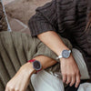 Mykonos Vegan Leather Silver/Grey/Red Watch Hurtig Lane Vegan Watches