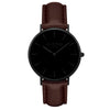 Mykonos Vegan Leather Watch All Black & Cherry Red Watch Hurtig Lane Vegan Watches