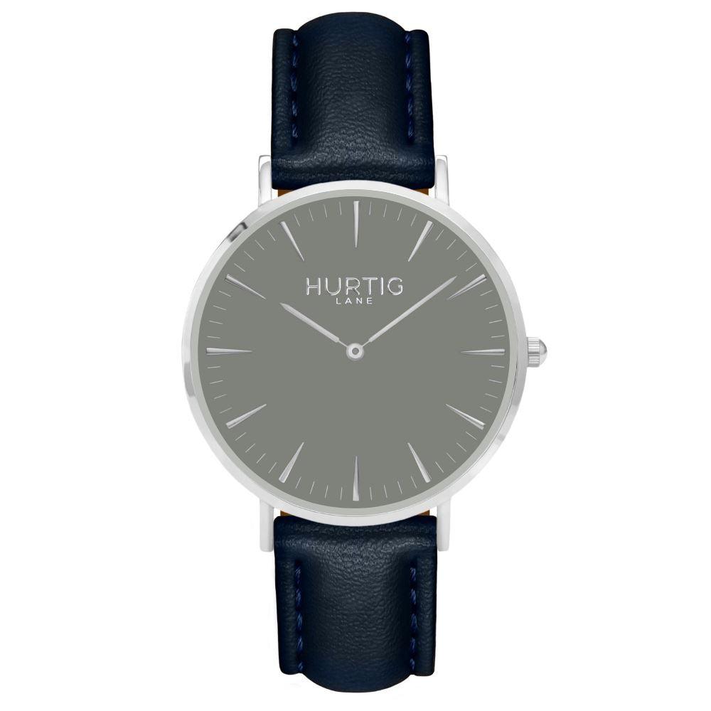 grey and blue vegan watch