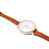 Amalfi Petite Vegan Leather Rose Gold/White/Tan Watch Hurtig Lane Vegan Watches