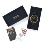 Mykonos Vegan Leather Gold/Black/Black Watch Hurtig Lane Vegan Watches
