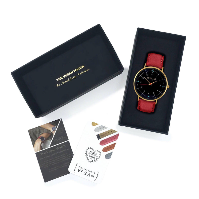 Men's vegan watch Gold and Red