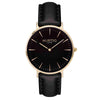 Mykonos Vegan Leather Watch Gold, Black and black Watch Hurtig Lane Vegan Watches