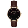 Mykonos Vegan Leather Watch Gold, Black and chestnut brown Watch Hurtig Lane Vegan Watches