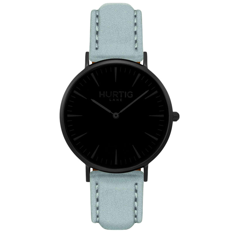 Hymnal Vegan Suede Watch All Black & Forest Green - Hurtig Lane - sustainable- vegan-ethical- cruelty free