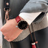 Mykonos Vegan Leather Watch Rose Gold, Black & Cherry Red Watch Hurtig Lane Vegan Watches