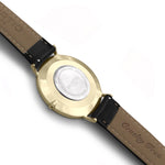 Mykonos Vegan Leather Watch Gold, Black & Black Watch Hurtig Lane Vegan Watches