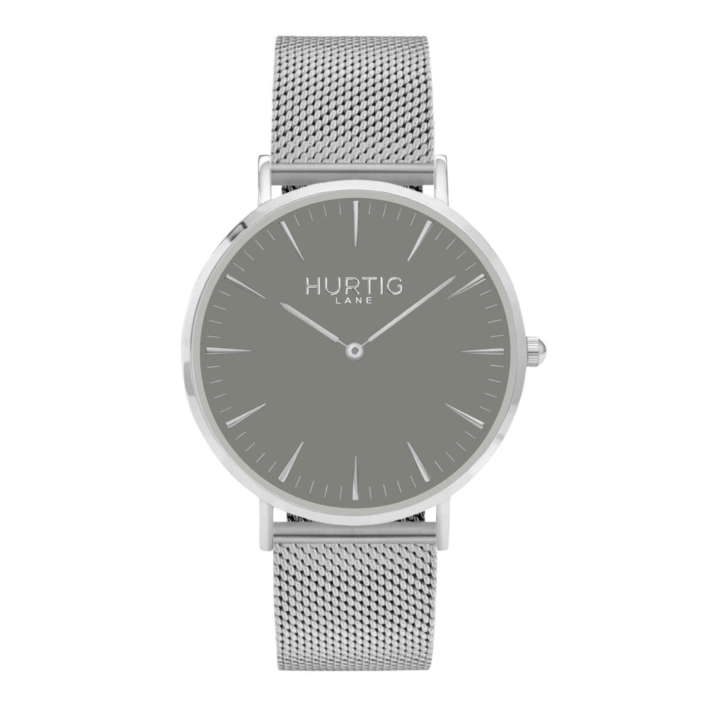 Lorelai Stainless Steel Watch Silver, Grey & Silver - Hurtig Lane - sustainable- vegan-ethical- cruelty free