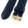 blue vegan watch band with gold buckle
