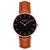 Mykonos Vegan Leather Watch Rose Gold, Black & Cloud Watch Hurtig Lane Vegan Watches