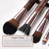 Vegan 3 Piece Eye and Brow Makeup Brush Set- Sustainable Wood and Rose Gold Makeup Brushes Hurtig Lane
