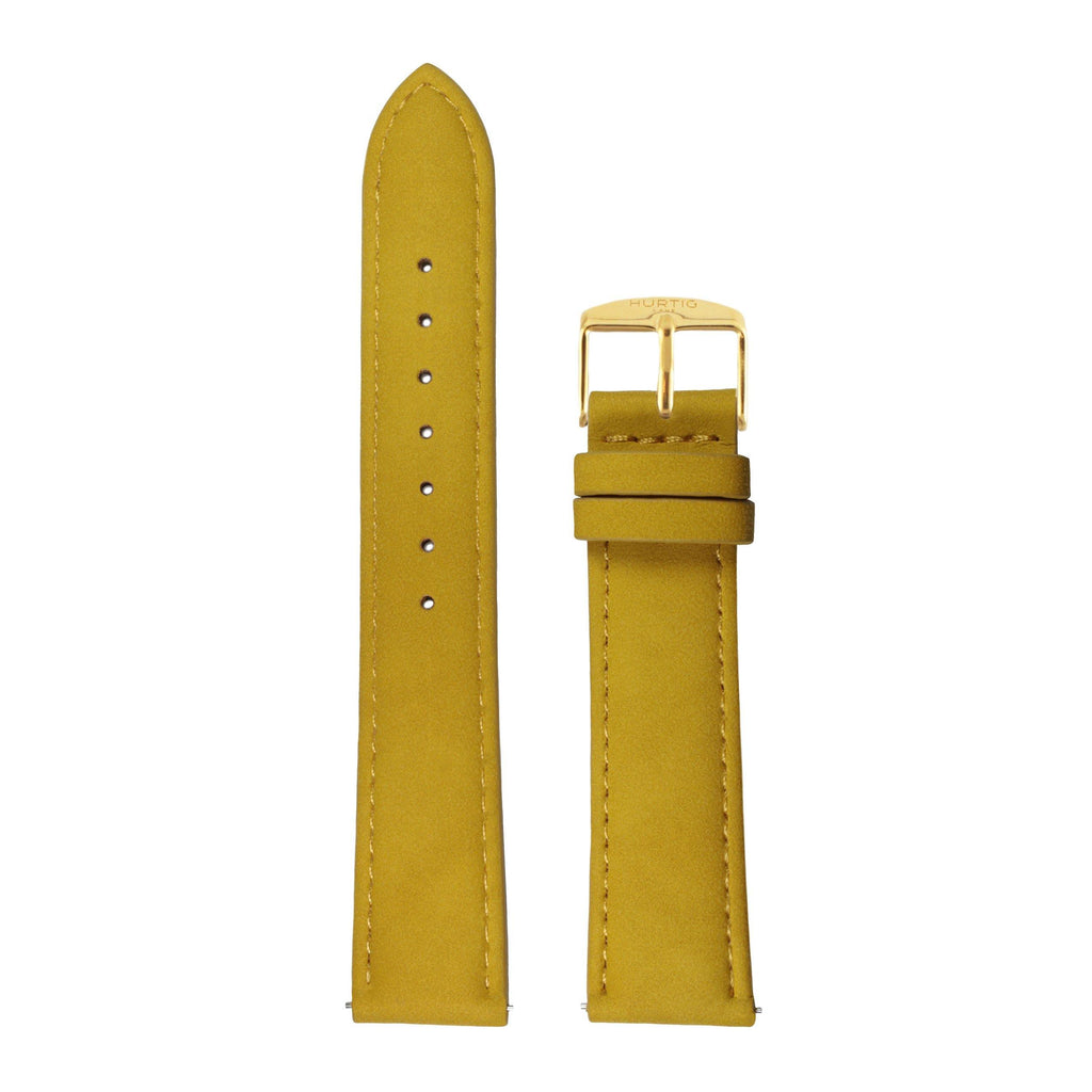 Mustard and Gold Vegan Suede Strap - Hurtig Lane - sustainable- vegan-ethical- cruelty free
