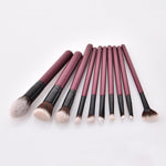 Full Vegan Makeup Brush Set- Sustainable Wood Purple and Black Makeup Brushes Hurtig Lane
