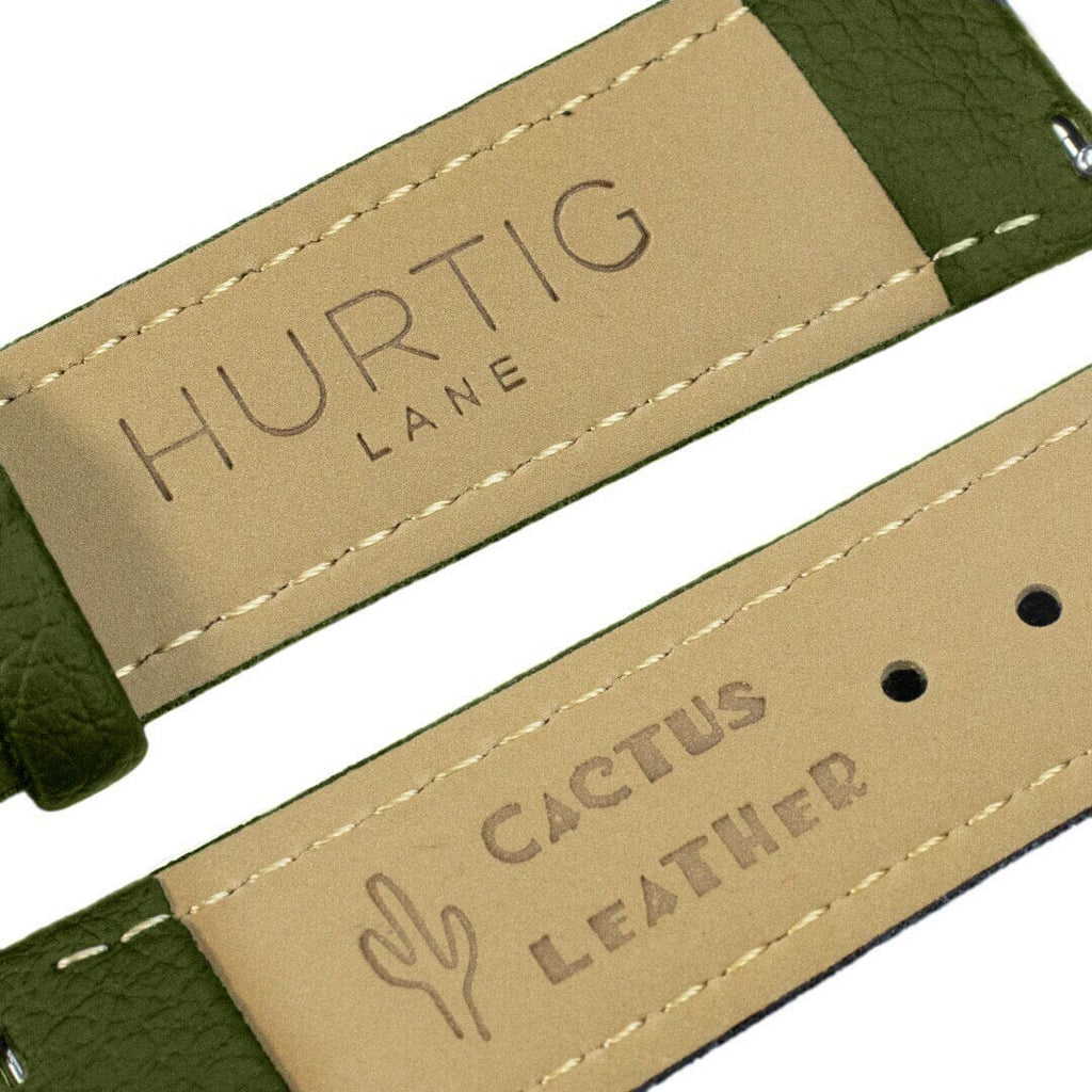 green and silver cactus leather strap